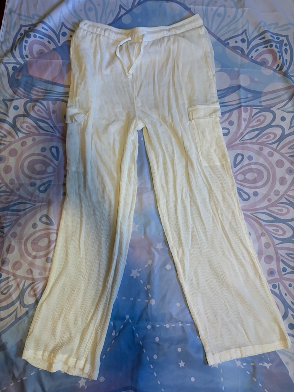 Cute Beachy Wide-Leg Drawstring Pants